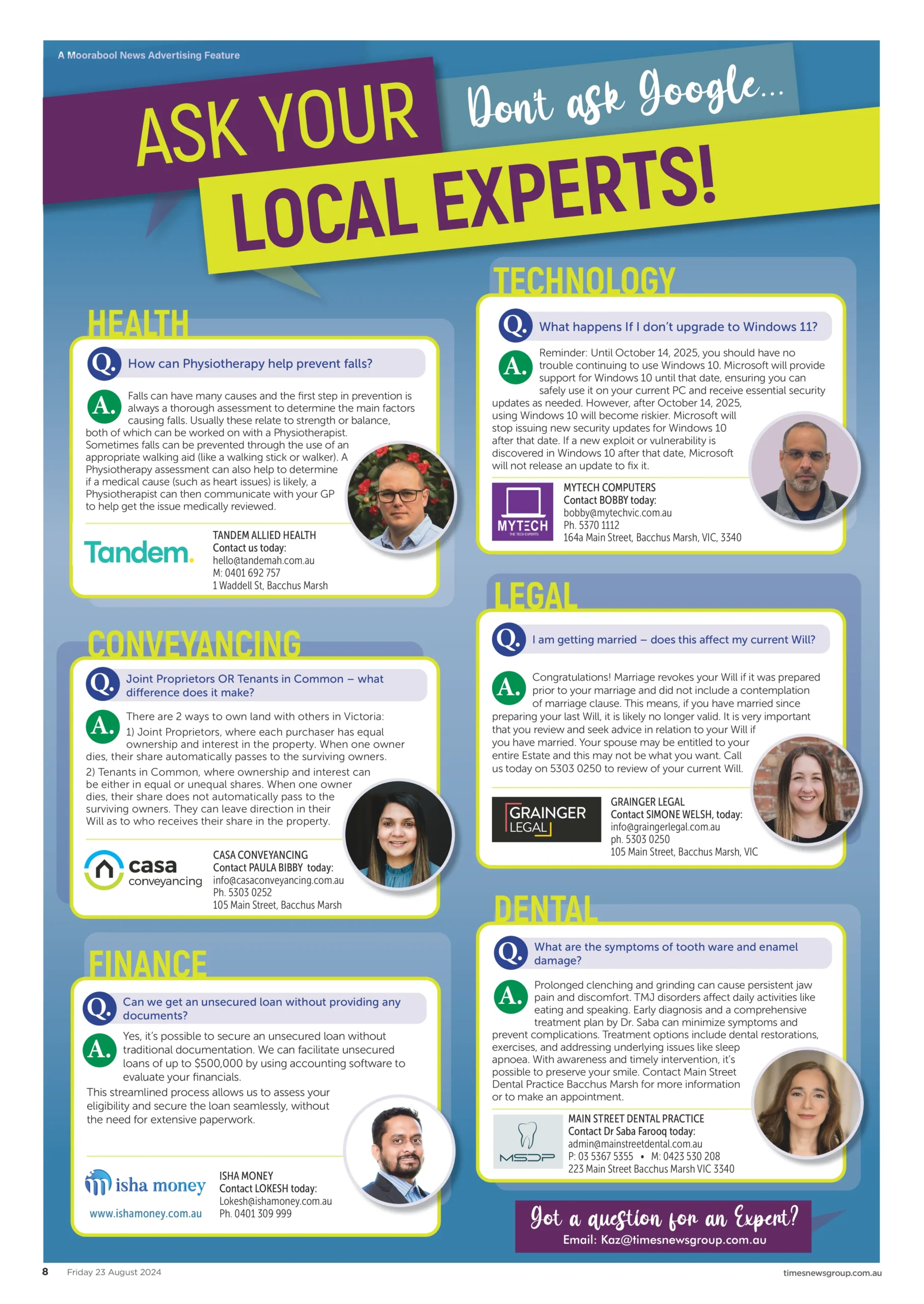 ASK YOUR LOCAL EXPERTS!